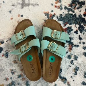 Bio-Gold- Made in Italy! Coral Blue Birkenstock Sandals Size 8